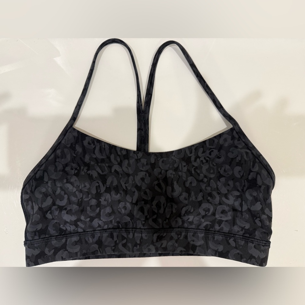 Black Leopard Print Lululemon Sports Bra